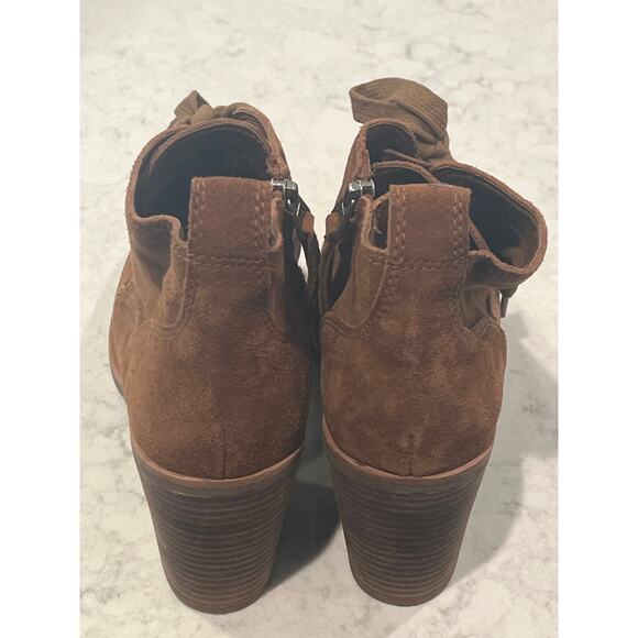 Dolce Vita Women’s Seiko Leather Suede Lace Up Heeled Ankle‎ Boots Size 9 Brown - Picture 4 of 6